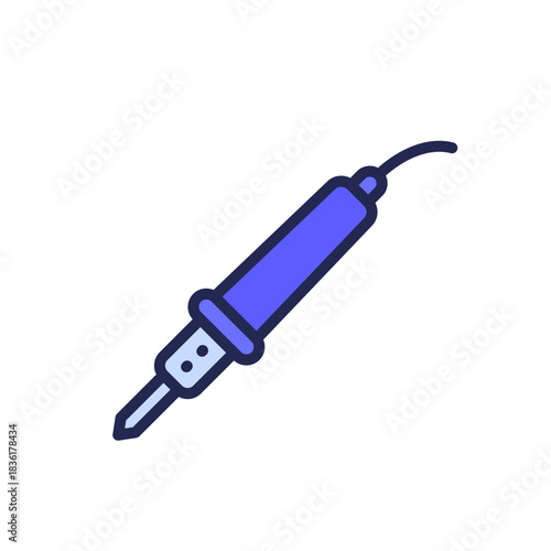 soldering iron icon with outline on white