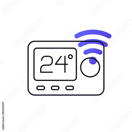 smart thermostat icon design on white