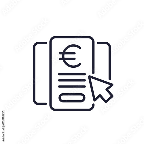 Subscription, tariff plans line icon with euro