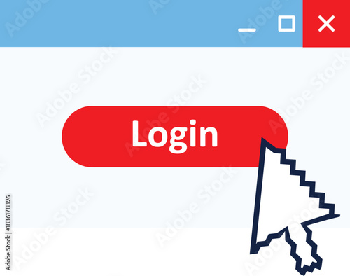 Logging in Log In blue button Computer laptop register event digital data sign up PC.

