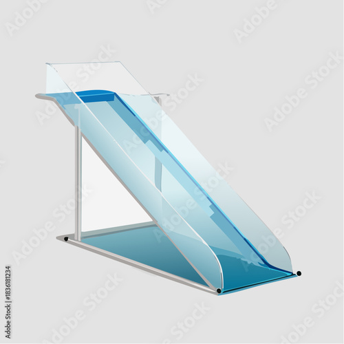 Water slide with blue water