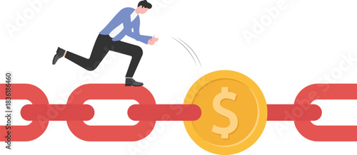 The chain was locked by a big lock
