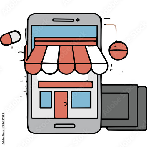 vector illustration of a modern mobile phone