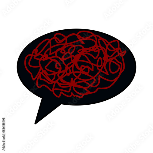 Tangled Thoughts: Mental Clutter in a Speech Bubble