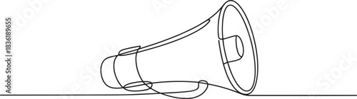 Drawing of a megaphone or handheld bullhorn for announcements.