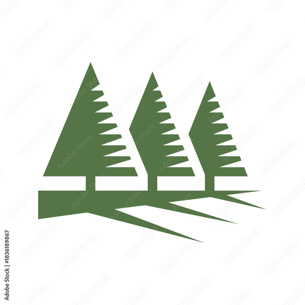 Obraz premium Trees logo icon vector design