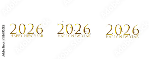 Abstract Happy New Year 2026 Vector Greeting with Stacked Offset Geometric Typography and Modern Grid Layout