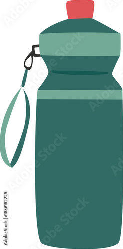 flat vector green drinking bottle. perfect for sticker, banner, educational purpose