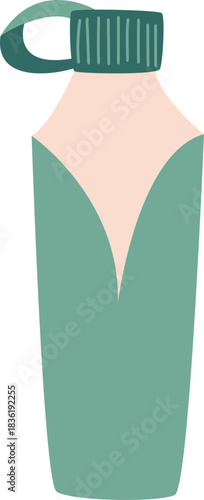 flat vector green drinking bottle. perfect for sticker, banner, educational purpose