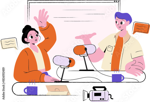 Podcast Interview Illustration