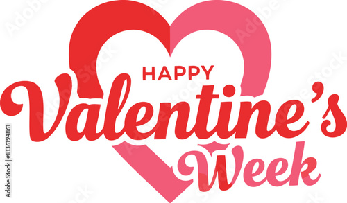 Happy valentine s week heart design romantic celebration greeting card social media graphic