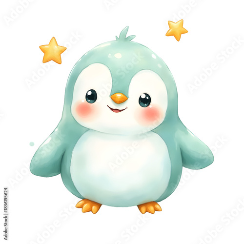 Kawaii Cloud-Shaped Animal Watercolor Clipart – Pastel Cute Cloud Panda, Bunny, Hedgehog, Owl, Fox, Seal, Kitten, Lamb, Elephant & Penguin – Soft Fluffy Pastel Creatures PNG