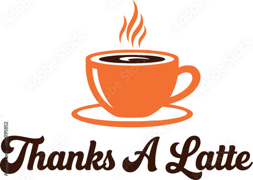 Warm thanks a latte cozy coffee cup design for appreciation gratitude perfect for thank you cards gifts