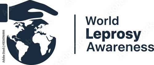 World leprosy awareness day hand protecting globe symbolizing global health and compassion