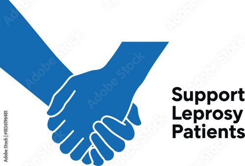 World leprosy day support hands holding compassion healthcare awareness medical charity hope blue design