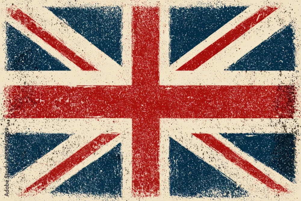 Fototapeta premium vintage illustration of a british union jack flag