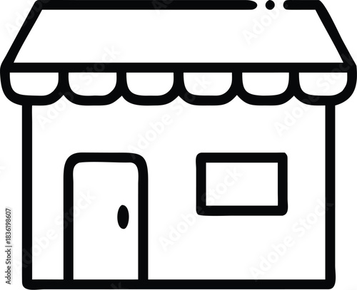 Simple store icon white