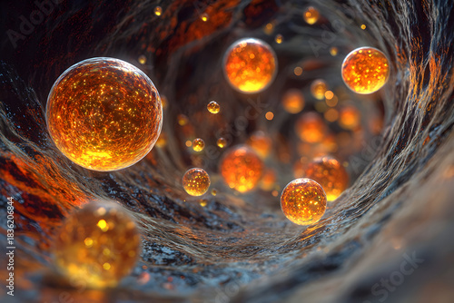 Artistic visualization of lipid molecules inside the human body for science and education