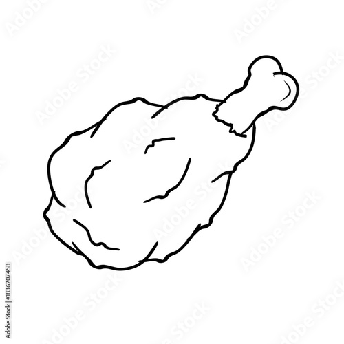 Seamless pattern of chicken legs. Hand drawing Doodle chicken legs. Fried chicken doodle pattern background. Fried chicken Seamless Pattern for coloring kids books	