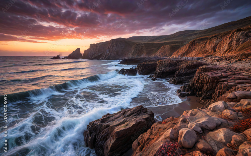 Obraz premium Sunset on the Cliffs