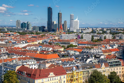 City Skyline Contrasting Old Town and Modern Towers, Vienna, Austria