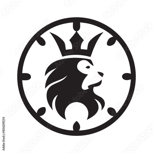 Celestial Royal Lion Clock Icon Design
