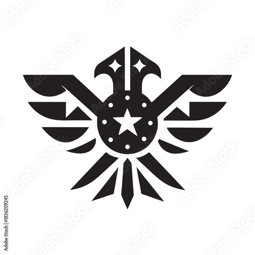 Celestial Eagle Time Symbol Vector Design