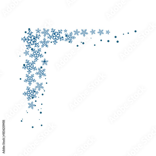 Festive Snowflake Corner Border for Winter Holidays.