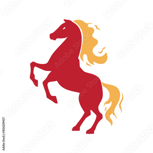 Fiery Horse Silhouette - A Symbol of Strength and Grace.