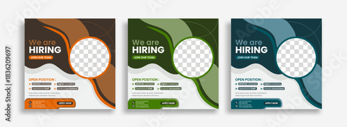 We are hiring job vacancy social media post template corporate recruitment hiring banner design