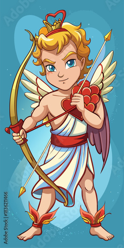 Bawa Sentuhan Kasih Sayang pada Desain Anda! Ilustrasi Cupid premium dengan gaya vektor yang ceria, sangat cocok untuk kartu ucapan, konten media sosial, hingga dekorasi event Valentine. Resolusi ting
