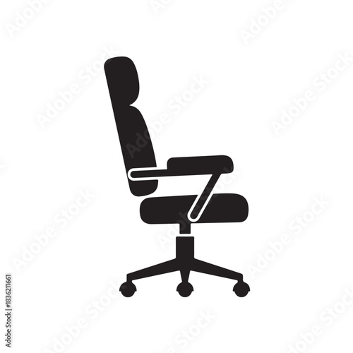 Black office chair icon simple vector illustration for furniture design and office concepts isolated