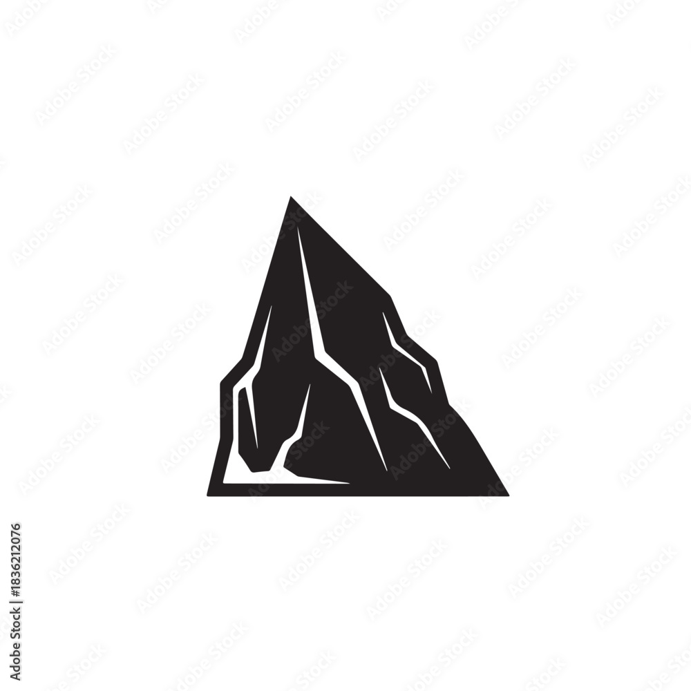 Fototapeta premium Stylized black mountain peak icon a minimalist vector illustration for adventure and outdoor brandin