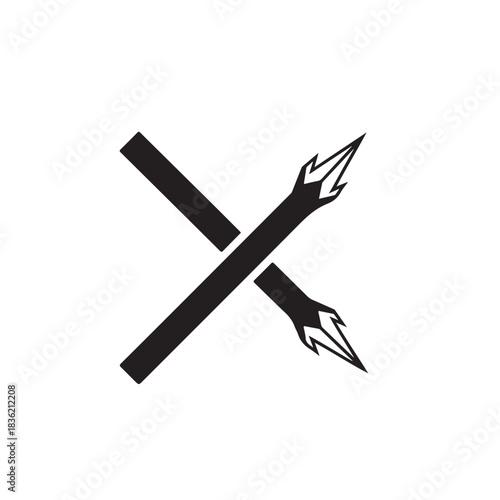 Crossed asparagus spears minimalist vector illustration healthy food concept for culinary design