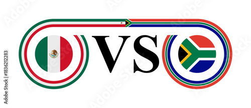concept between mexico vs south africa. vector illustration isolated on white background