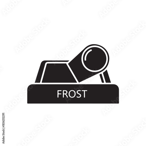 Solar water heater icon simple black vector symbol for renewable energy and sustainable technology i