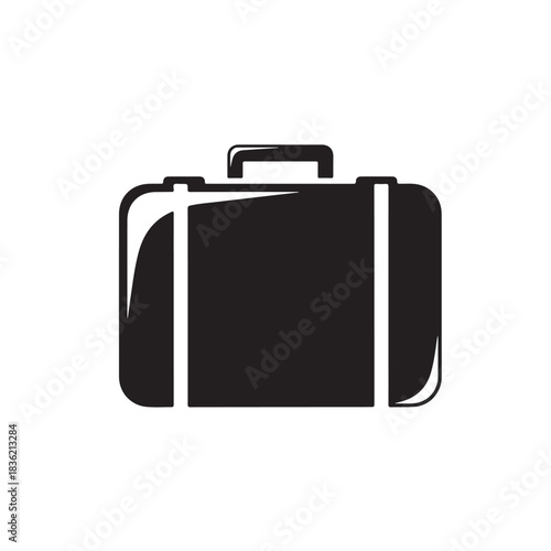 Black suitcase icon a minimalist flat vector symbol for travel apps business websites or vacation pl