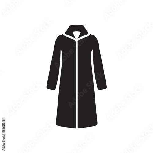 Black cloak vector icon hooded robe illustration isolated on white background for Halloween costume or fashion design