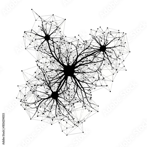 Abstract representation of interconnected neural networks or complex biological systems.