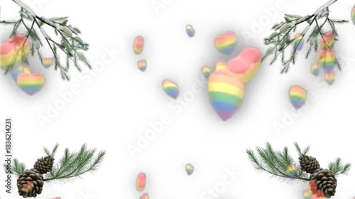 decorative with falling leaves and winter/Christmas elements