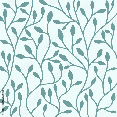 Elegant Organic Vine and Leaves Seamless Pattern