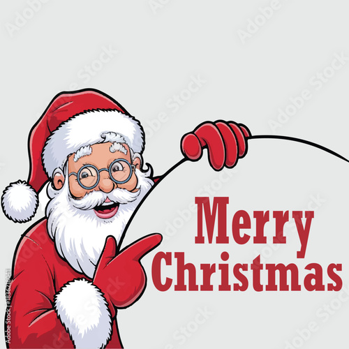 Christmas Santa Claus greeting card vector design.