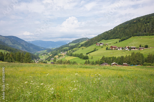 Landscape in Val di Funes in South Tyrol, Italy.