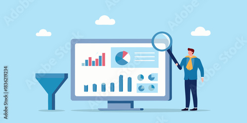 Analyzing data and improving business performance with data visualization and funnel