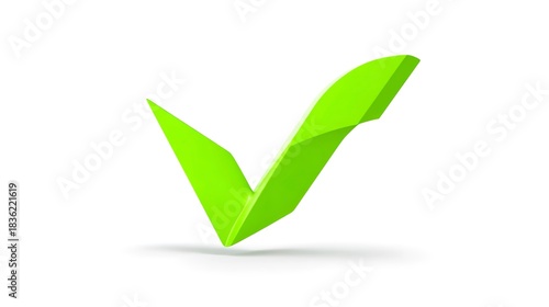 A shiny green 3d check mark isolated on a white background Free Download A shiny green 3d check mark isolated on a white background - GFXLoad
