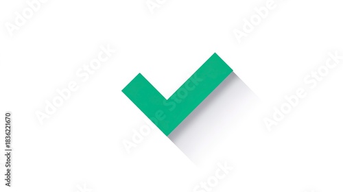 Free Download A green check mark with a subtle shadow, isolated on a clean white background - GFXLoad