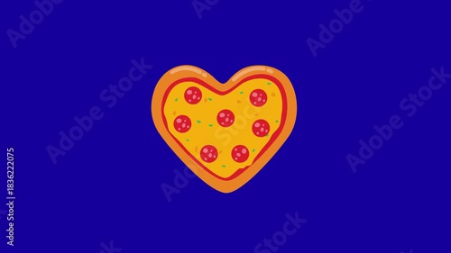 Love shaped pizza animation