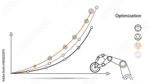 Abstract representation of continuous progress and data optimization, where technology drives efficient performance and future development