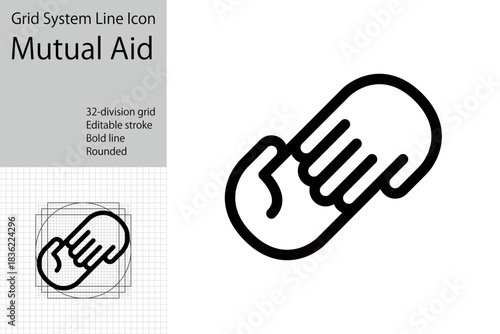Hand icon representing a helping hand or aid