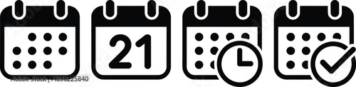 Calendar Icon collection. Set of calendar symbols. Meeting Deadlines icon. Time management .Appointment schedule flat icon icon